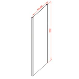 Semi-Framed Side Panel Polished Silver 900mm