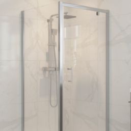 Semi-Framed Side Panel Polished Silver 900mm