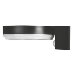 4lite Antheia Outdoor LED Solar Sleek Wall Light With PIR Sensor Black 300lm