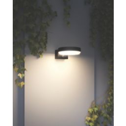 4lite Antheia Outdoor LED Solar Sleek Wall Light With PIR Sensor Black 300lm
