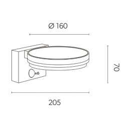 4lite Antheia Outdoor LED Solar Sleek Wall Light With PIR Sensor Black 300lm