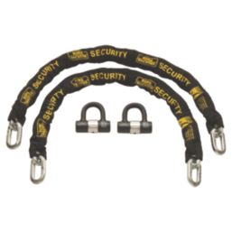 Burg-Wachter Hardened Steel Heavy Duty Security Kit: 2 x Chain, 2 x Lock & 3 1m x 12mm