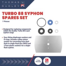 Thomas Dudley Ltd Turbo 88 Siphon Spares Set  7 Pieces