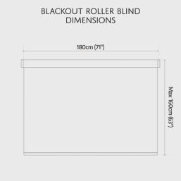 Renaissance Roller Blackout Thermal Blind Black 180cm x 160cm Drop