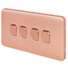 Schneider Electric Lisse Deco 10AX 4-Gang 2-Way Switch  Copper with White Inserts
