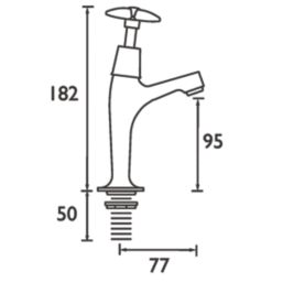 Bristan X Head Contemporary Cross Head High Neck Pillar Taps Chrome 1 Pair