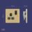 LAP  13A 1-Gang SP Switched Switched Socket Satin Brass  with Black Inserts