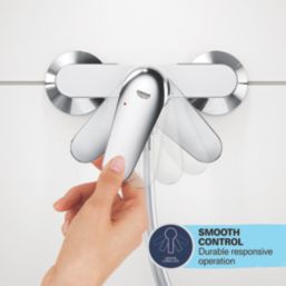 Grohe Start Edge Chrome 119mm Wall Mounted Lever 2 Tap Holes Bath Shower Mixer Tap