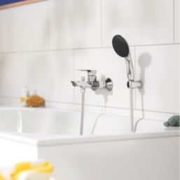 Grohe Start Edge Chrome 119mm Wall Mounted Lever 2 Tap Holes Bath Shower Mixer Tap