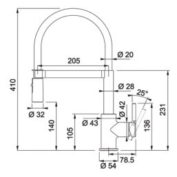 Franke Lina  Pull-Out Kitchen Tap Chrome/Black