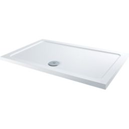 Essentials Rectangular Shower Tray with Waste White 1300 x 800 x 40mm