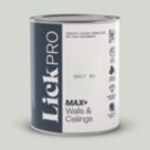 LickPro Max+ 1Ltr Grey 01 Matt Emulsion  Paint