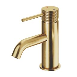 Swirl Melba Gold 143mm Cloakroom Lever Mono Basin Mixer Tap  With Clicker Waste