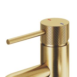 Swirl Melba Gold 143mm Cloakroom Lever Mono Basin Mixer Tap  With Clicker Waste