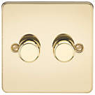 Knightsbridge  2-Gang 2-Way LED Dimmer Switch  Polished Brass