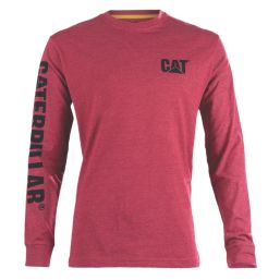 CAT Trademark Banner Long Sleeve T-Shirt Red X Large 44" Chest
