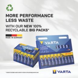 Varta Longlife Power  AA 1.5V Alkaline Batteries 40 Pack