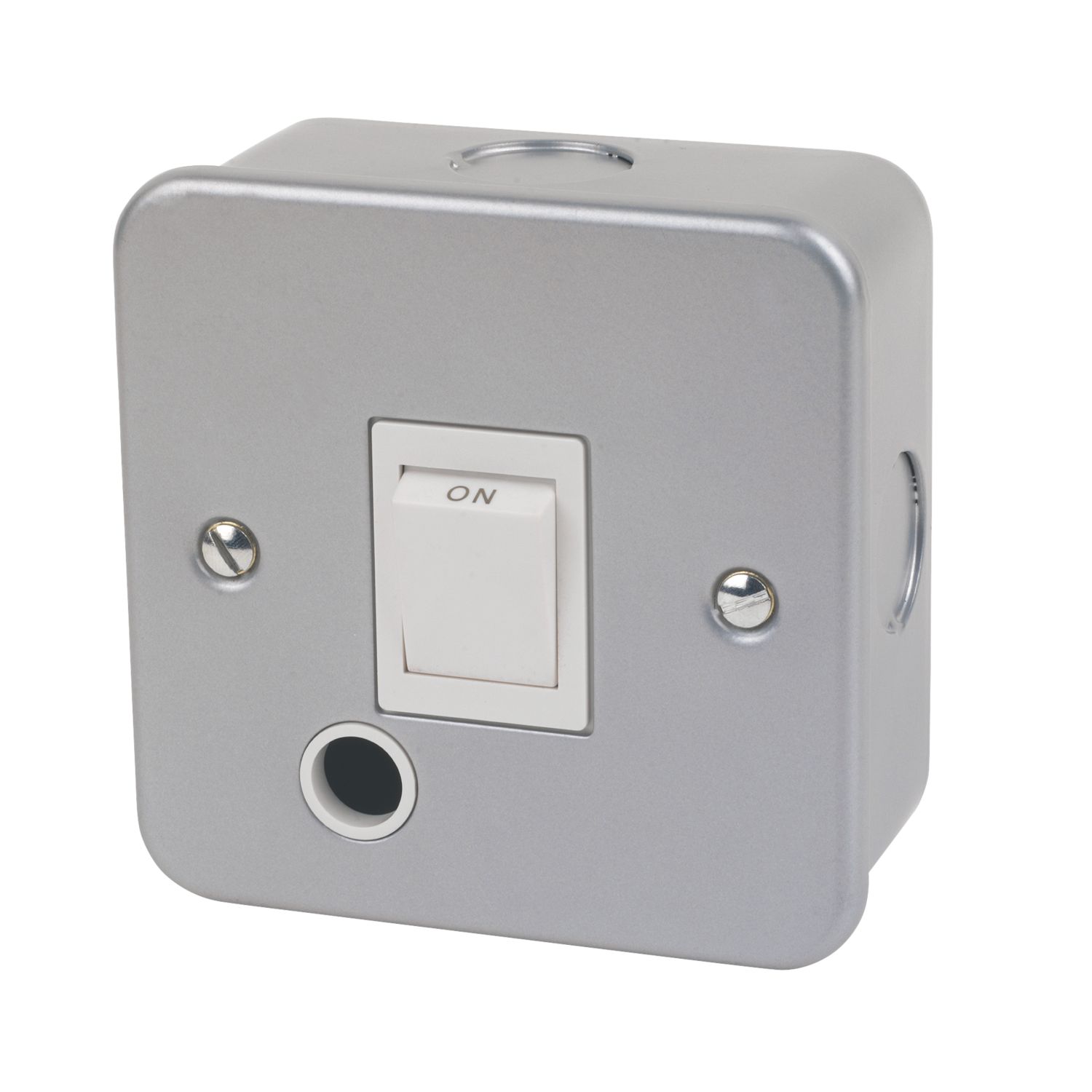Essentials 20A 1-Gang DP Metal Clad Control Switch with White Inserts (35019)