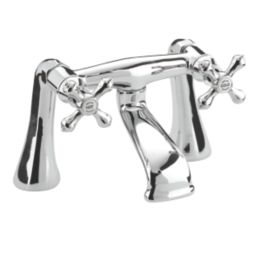Bristan Colonial Chrome 158mm Deck Mounted Cross Head 2 Tap Holes Bath Mixer Tap