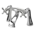 Bristan Colonial Chrome 158mm Deck Mounted Cross Head 2 Tap Holes Bath Mixer Tap
