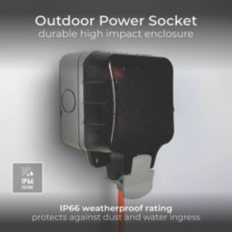 British General  IP66 13A 1-Gang DP Weatherproof Outdoor Switched Socket