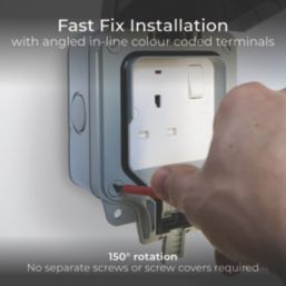 British General  IP66 13A 1-Gang DP Weatherproof Outdoor Switched Socket