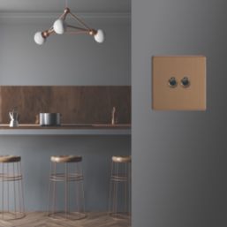 Varilight  10A 2-Gang 2-Way Light Switch  Brushed Bronze