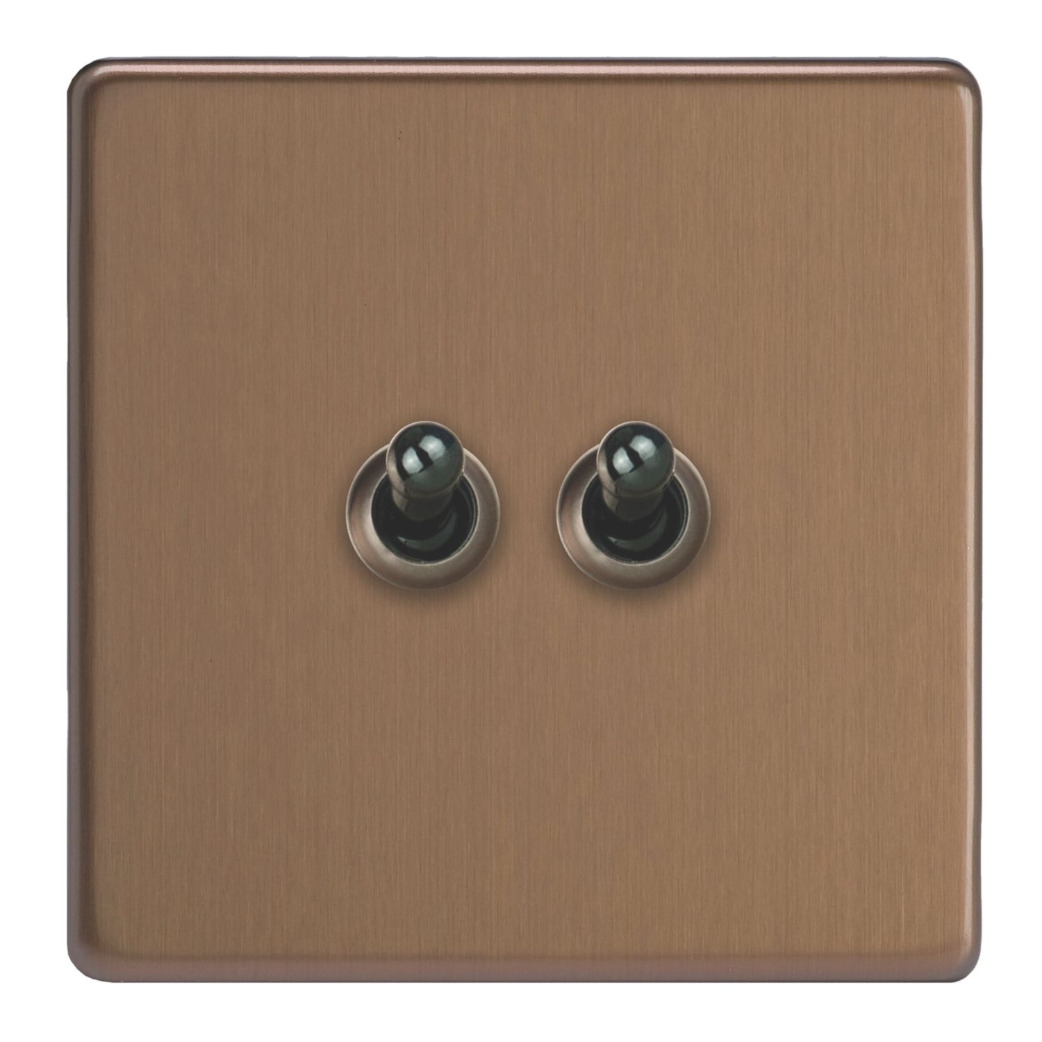 Varilight 10A 2-Gang 2-Way Light Switch Brushed Bronze (350EA)
