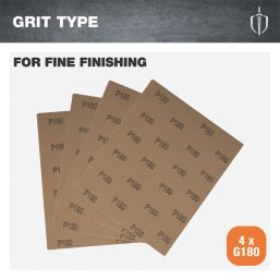 Magnusson  180 Grit Multi-Material Hand Sanding Sheet 280mm x 230mm 4 Pack