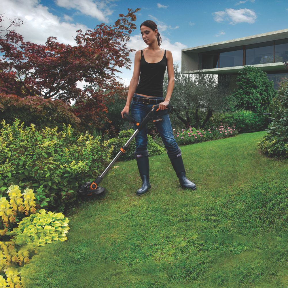 Worx wg163e deals cordless grass trimmer