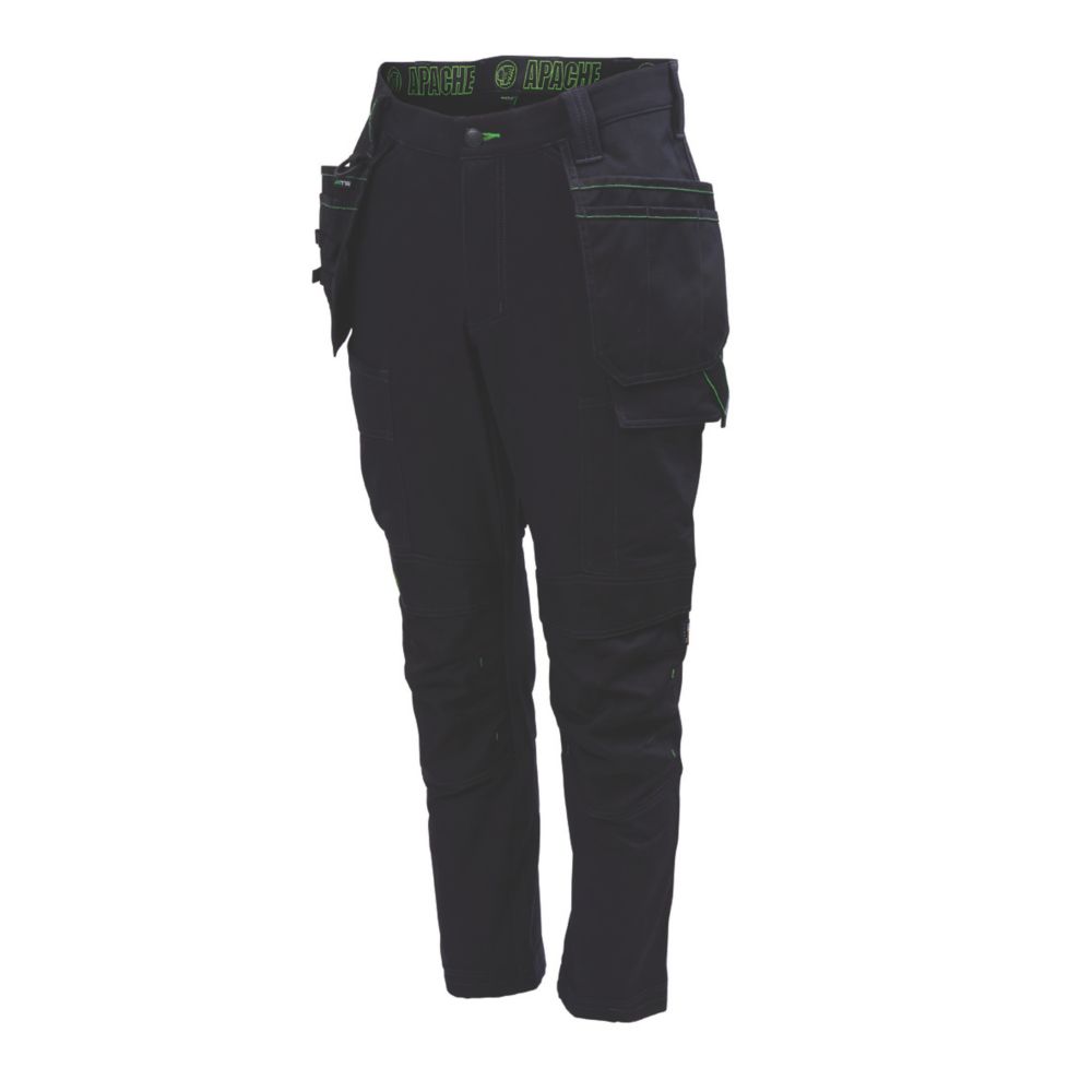 Apache Calgary Stretch Trouser Black 34" W 31" L - Screwfix