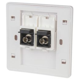 Labgear  1-Gang Double Fibre Socket White