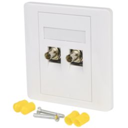Labgear  1-Gang Double Fibre Socket White