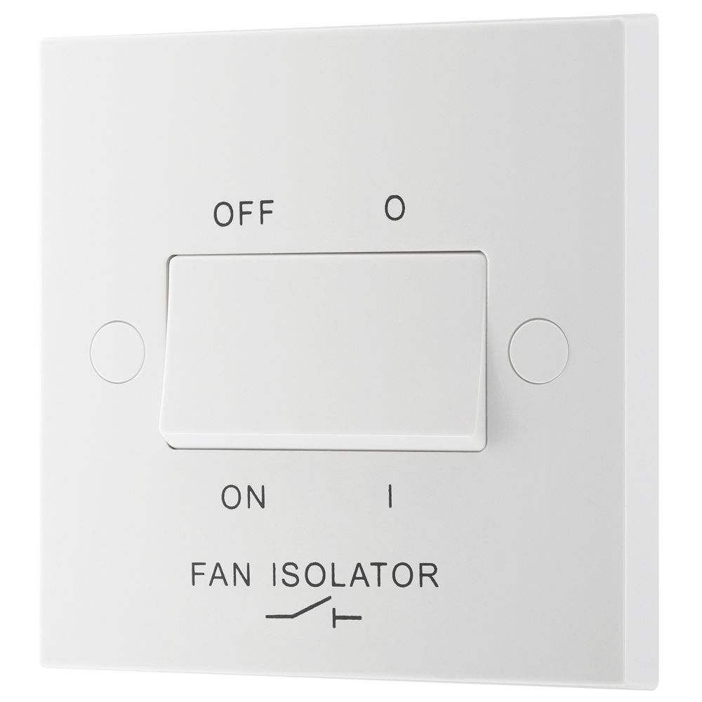 British General 900 Series 10A 1-Gang 3-Pole Fan Isolator Switch White