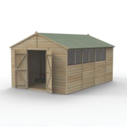 Forest Beckwood 10' x 14' 6" (Nominal) Apex Shiplap Timber Shed with Assembly
