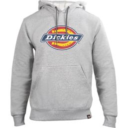 Dickies Logo Fleece Hoodie Heather Grey 2X Large 43-46" Chest