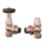 ETAL Harrow 15mm x 1/2" Copper Angled Traditional Thermostatic Radiator Valve & Lockshield