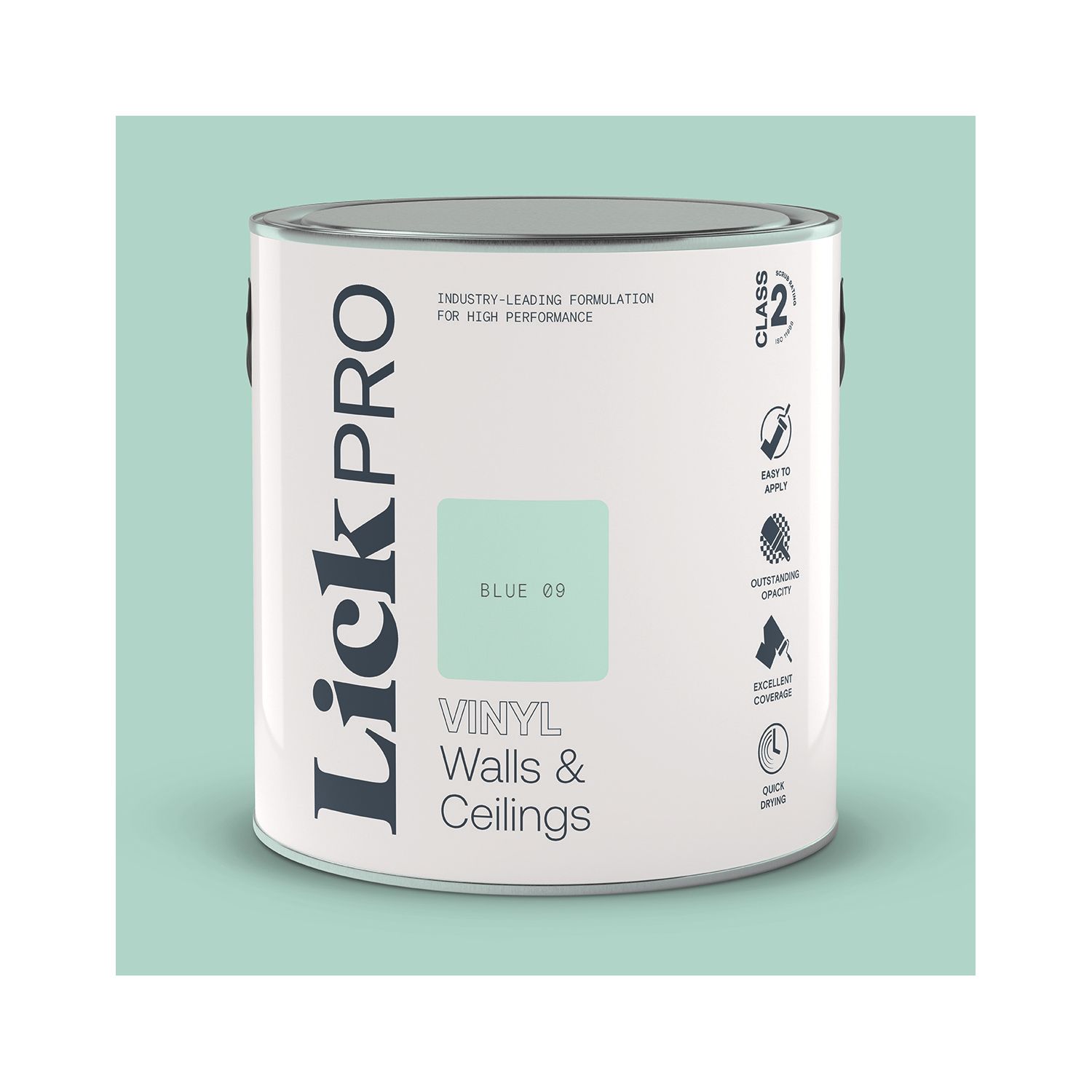 LickPro 2.5Ltr Blue 09 Vinyl Matt Emulsion Paint (350TM)