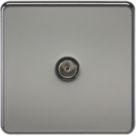 Knightsbridge SF0100BN 1-Gang Coaxial TV Socket Black Nickel