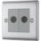 British General Nexus Metal 2-Gang Double Coaxial TV / FM Socket Brushed Steel