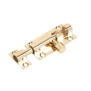 Straight Door Bolt Polished Brass 51mm | Straight Bolts | Screwfix.com