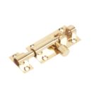 Straight Door Bolt Polished Brass 51mm
