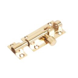 Straight Door Bolt Polished Brass 51mm