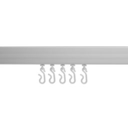 Croydex Straight Shower Curtain Rail Aluminium Silver 1830mm