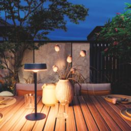 Calex Parma Rechargeable  LED Solar Table Lamp with Rechargeable Option Black 5W 150lm