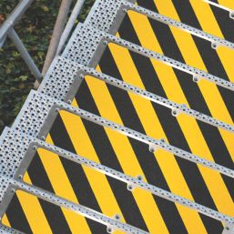 COBA Grip Foot Black/Yellow Aluminium Stair Tread 625mm x 114mm x 3mm 5 Pack