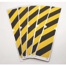 COBA Grip Foot Black/Yellow Aluminium Stair Tread 625mm x 114mm x 3mm 5 Pack