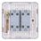 Schneider Electric Lisse Deco 10AX 2-Gang 2-Way Light Switch  Brushed Stainless Steel with White Inserts