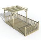 Forest Ultima 16' x 8' (Nominal) Flat Pergola & Decking Kit with 4 x Balustrades (3 Posts) & Canopy