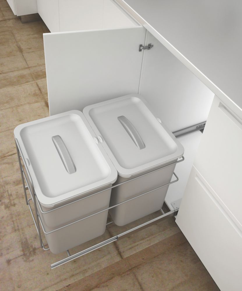 Hafele Pull Out Kitchen Bin Grey 2 X